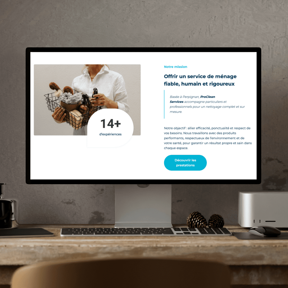 Réalisation d'un site internet pour une entreprise de ménage