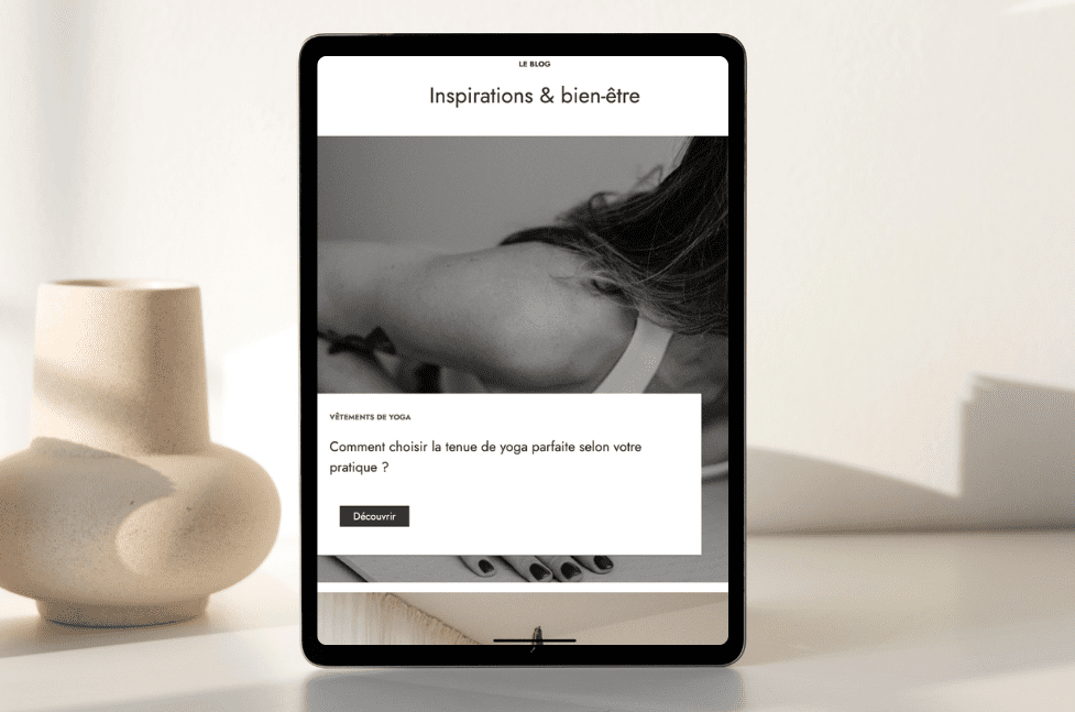 Réalisation d'un site internet pour une marque de yoga