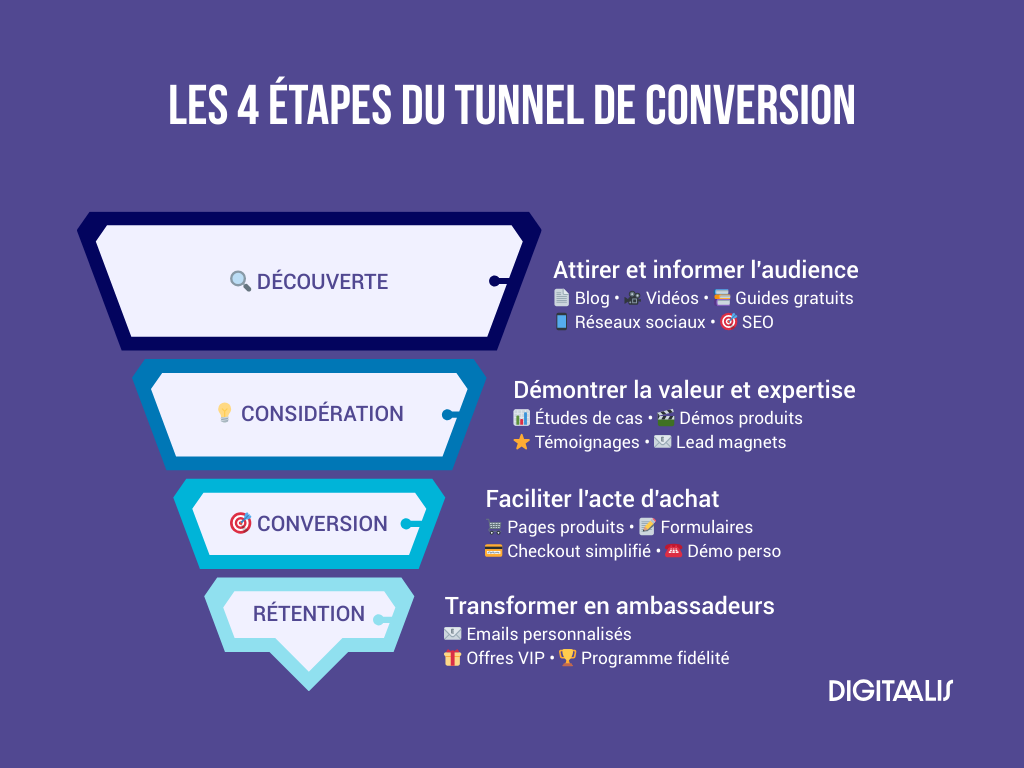 Les 4 étapes tunnel conversion