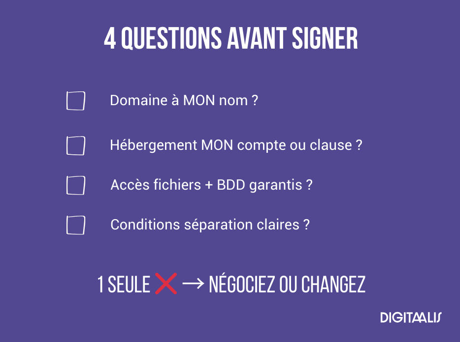 checklist pour son site internet avec un prestataire