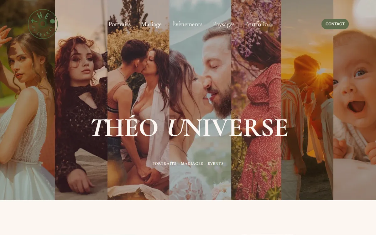 Accueil du site de Théo Universe sur ordinateur