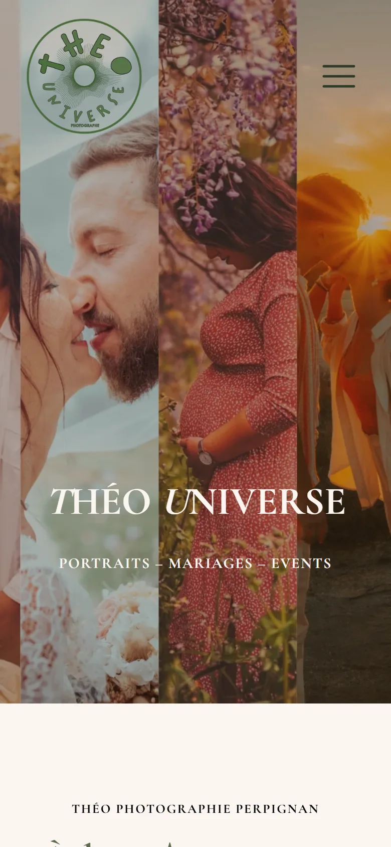Accueil de Théo Universe sur téléphone