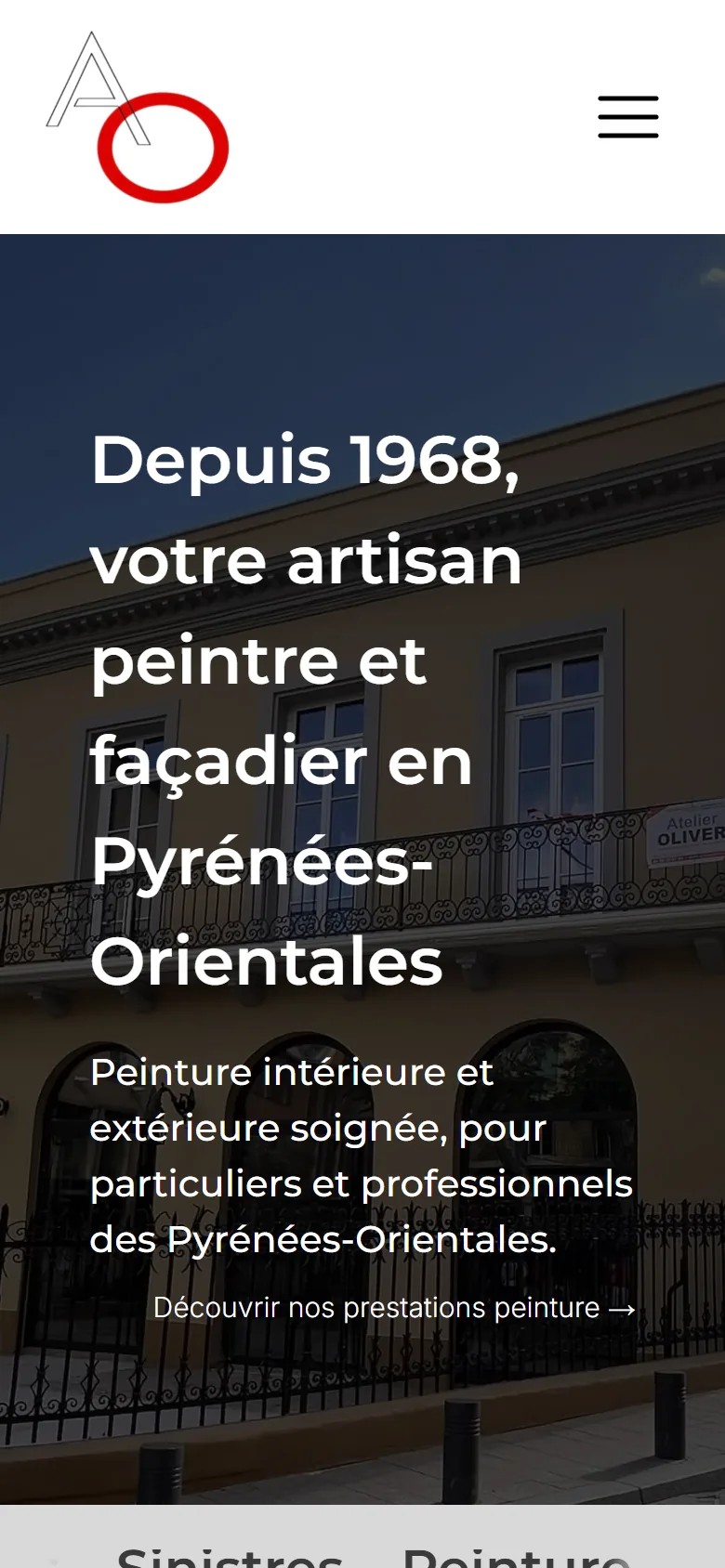 Accueil d'Atelier Oliver sur téléphone