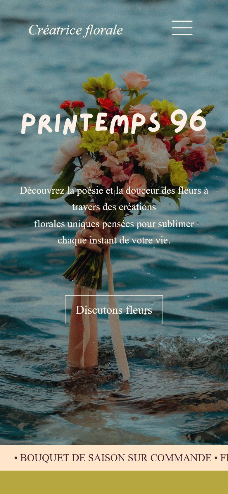 Accueil du site de Printemps 96 sur téléphone