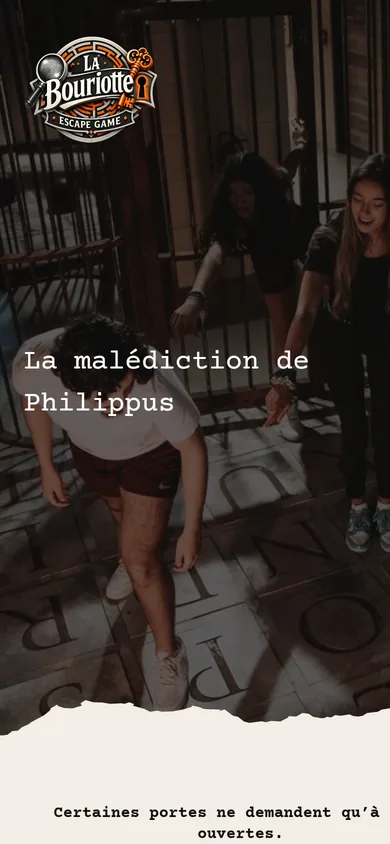 Accueil de La Bouriotte sur téléphone avec son bouton de réservation