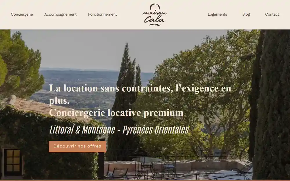 Défilement du site de Maison Cala : accueil, accompagnement, logements